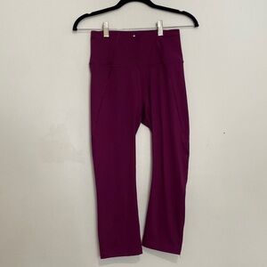 Apana cropped burgundy purple leggings size XS athletic wear gym